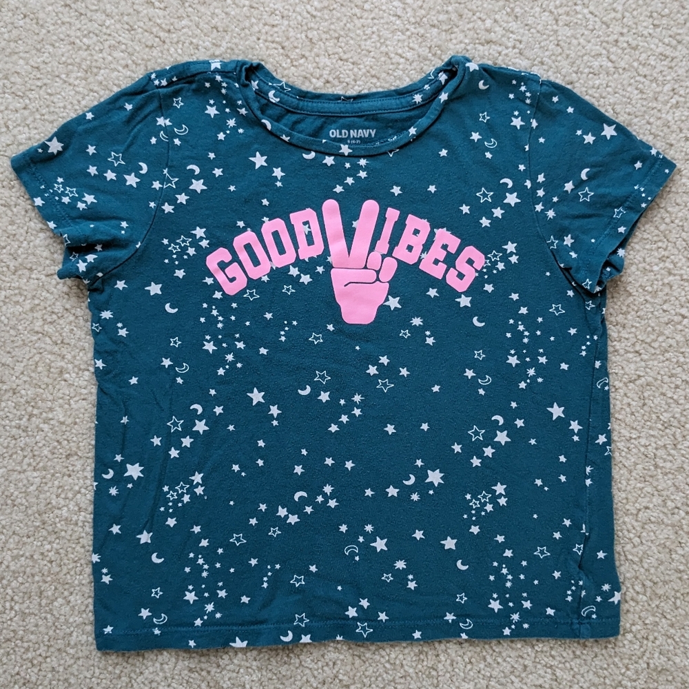 Girls Good Vibes T-shirt (Size S 6/6X)